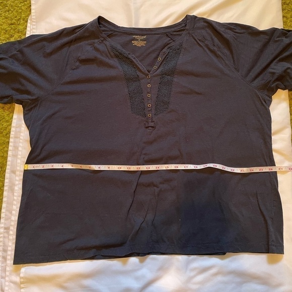 Northcrest 3X navy blue quarter sleeve t-shirt - Picture 8 of 11
